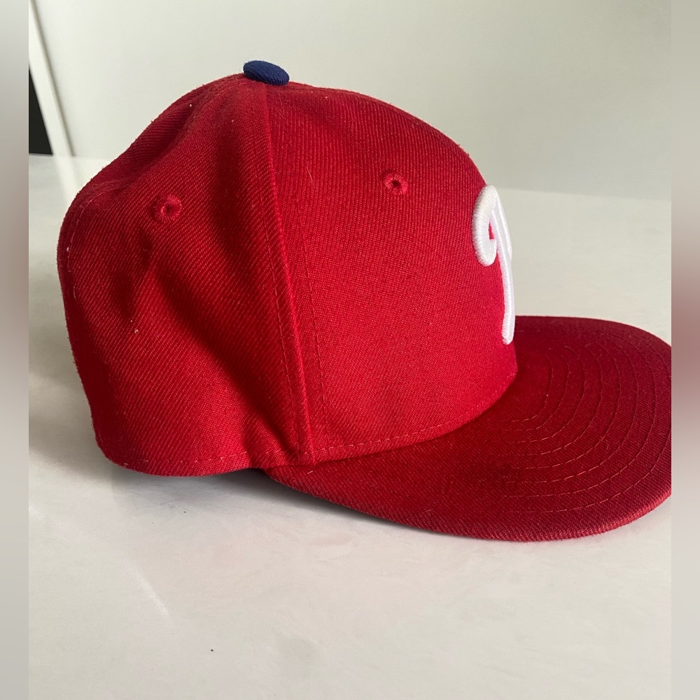 Philadelphia Phillies Hat MLB New Era 59Fifty On Field Cap Hat Red Size 6 3/8 - Picture 4 of 9